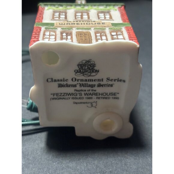 Department 56 Fezziwig’s Warehouse Lit Ornament From Dickens Village Set VTG 80s - Picture 8 of 10